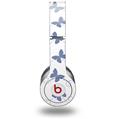 Skin Decal Wrap works with Original Beats Solo HD Headphones Pastel Butterflies Blue on White Skin Only (HEADPHONES NOT INCLUDED)