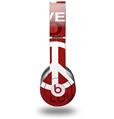 Skin Decal Wrap works with Original Beats Solo HD Headphones Love and Peace Red Skin Only (HEADPHONES NOT INCLUDED)