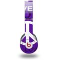 Skin Decal Wrap works with Original Beats Solo HD Headphones Love and Peace Purple Skin Only (HEADPHONES NOT INCLUDED)