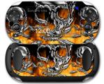 Chrome Skull on Fire - Decal Style Skin fits Sony PS Vita