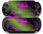 Halftone Splatter Hot Pink Green - Decal Style Skin fits Sony PS Vita