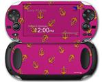 Anchors Away Fuschia Hot Pink - Decal Style Skin fits Sony PS Vita