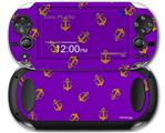 Anchors Away Purple - Decal Style Skin fits Sony PS Vita