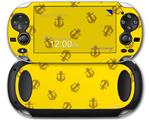 Anchors Away Yellow - Decal Style Skin fits Sony PS Vita