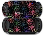 Kearas Flowers on Black - Decal Style Skin fits Sony PS Vita