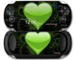Glass Heart Grunge Green - Decal Style Skin fits Sony PS Vita
