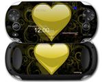 Glass Heart Grunge Yellow - Decal Style Skin fits Sony PS Vita