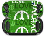 Love and Peace Green - Decal Style Skin fits Sony PS Vita
