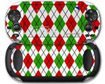 Argyle Red and Green - Decal Style Skin fits Sony PS Vita