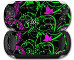Twisted Garden Green and Hot Pink - Decal Style Skin fits Sony PS Vita