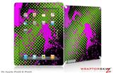 iPad Skin Halftone Splatter Hot Pink Green (fits iPad 2 through iPad 4)
