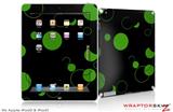 iPad Skin Lots of Dots Green on Black (fits iPad 2 through iPad 4)