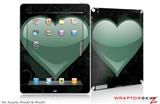 iPad Skin Glass Heart Grunge Seafoam Green (fits iPad 2 through iPad 4)
