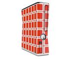 Squared Red Decal Style Skin for XBOX 360 Slim Vertical