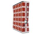 Squared Red Dark Decal Style Skin for XBOX 360 Slim Vertical