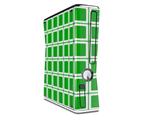 Squared Green Decal Style Skin for XBOX 360 Slim Vertical