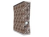 Wavey Chocolate Brown Decal Style Skin for XBOX 360 Slim Vertical