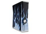 Metal Flames Blue Decal Style Skin for XBOX 360 Slim Vertical