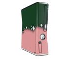 Ripped Colors Green Pink Decal Style Skin for XBOX 360 Slim Vertical