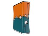 Ripped Colors Orange Seafoam Green Decal Style Skin for XBOX 360 Slim Vertical