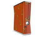 Anchors Away Burnt Orange Decal Style Skin for XBOX 360 Slim Vertical