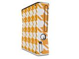 Houndstooth Orange Decal Style Skin for XBOX 360 Slim Vertical