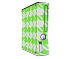 Houndstooth Neon Lime Green Decal Style Skin for XBOX 360 Slim Vertical