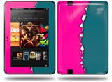 Ripped Colors Hot Pink Seafoam Green Decal Style Skin fits Amazon Kindle Fire HD 8.9 inch