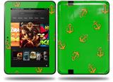 Anchors Away Green Decal Style Skin fits Amazon Kindle Fire HD 8.9 inch