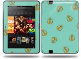 Anchors Away Seafoam Green Decal Style Skin fits Amazon Kindle Fire HD 8.9 inch