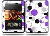 Lots of Dots Purple on White Decal Style Skin fits Amazon Kindle Fire HD 8.9 inch