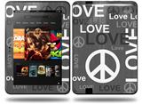 Love and Peace Gray Decal Style Skin fits Amazon Kindle Fire HD 8.9 inch