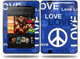 Love and Peace Blue Decal Style Skin fits Amazon Kindle Fire HD 8.9 inch