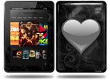 Glass Heart Grunge Gray Decal Style Skin fits Amazon Kindle Fire HD 8.9 inch