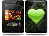 Glass Heart Grunge Green Decal Style Skin fits Amazon Kindle Fire HD 8.9 inch