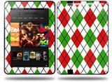 Argyle Red and Green Decal Style Skin fits Amazon Kindle Fire HD 8.9 inch