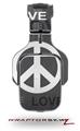 Love and Peace Gray Decal Style Skin (fits Tritton AX Pro Gaming Headphones - HEADPHONES NOT INCLUDED) 
