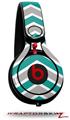 Skin Decal Wrap works with Beats Mixr Headphones Zig Zag Teal and Gray Skin Only (HEADPHONES NOT INCLUDED)