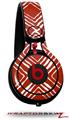 Skin Decal Wrap works with Beats Mixr Headphones Wavey Red Dark Skin Only (HEADPHONES NOT INCLUDED)