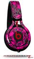 Skin Decal Wrap works with Beats Mixr Headphones Scattered Skulls Hot Pink Skin Only (HEADPHONES NOT INCLUDED)