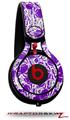 Skin Decal Wrap works with Beats Mixr Headphones Scattered Skulls Purple Skin Only (HEADPHONES NOT INCLUDED)