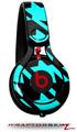 Skin Decal Wrap works with Beats Mixr Headphones Houndstooth Neon Teal on Black Skin Only (HEADPHONES NOT INCLUDED)
