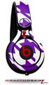 Skin Decal Wrap works with Beats Mixr Headphones Houndstooth Purple Skin Only (HEADPHONES NOT INCLUDED)