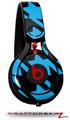 Skin Decal Wrap works with Beats Mixr Headphones Houndstooth Blue Neon on Black Skin Only (HEADPHONES NOT INCLUDED)
