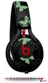 Skin Decal Wrap works with Beats Mixr Headphones Pastel Butterflies Green on Black Skin Only (HEADPHONES NOT INCLUDED)