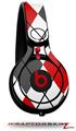 Skin Decal Wrap works with Beats Mixr Headphones Argyle Red and Gray Skin Only (HEADPHONES NOT INCLUDED)