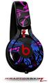 Skin Decal Wrap works with Beats Mixr Headphones Twisted Garden Hot Pink and Blue Skin Only (HEADPHONES NOT INCLUDED)