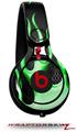 Skin Decal Wrap works with Beats Mixr Headphones Metal Flames Green Skin Only (HEADPHONES NOT INCLUDED)