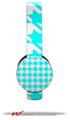 Houndstooth Neon Teal Decal Style Skin (fits Sol Republic Tracks Headphones - HEADPHONES NOT INCLUDED)