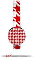 Houndstooth Red Decal Style Skin (fits Sol Republic Tracks Headphones - HEADPHONES NOT INCLUDED)